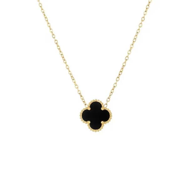 Clover Necklace - Reversible Black and white